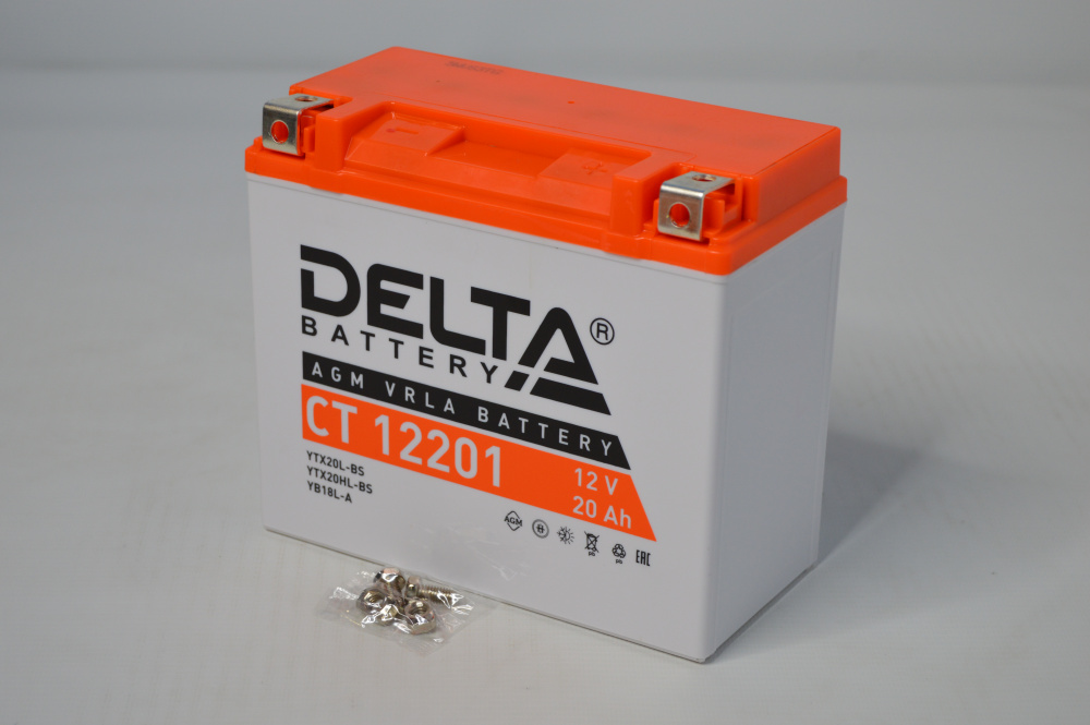 Аккумулятор DELTA Battery AGM 20Ah Обратная -/+ МОТО