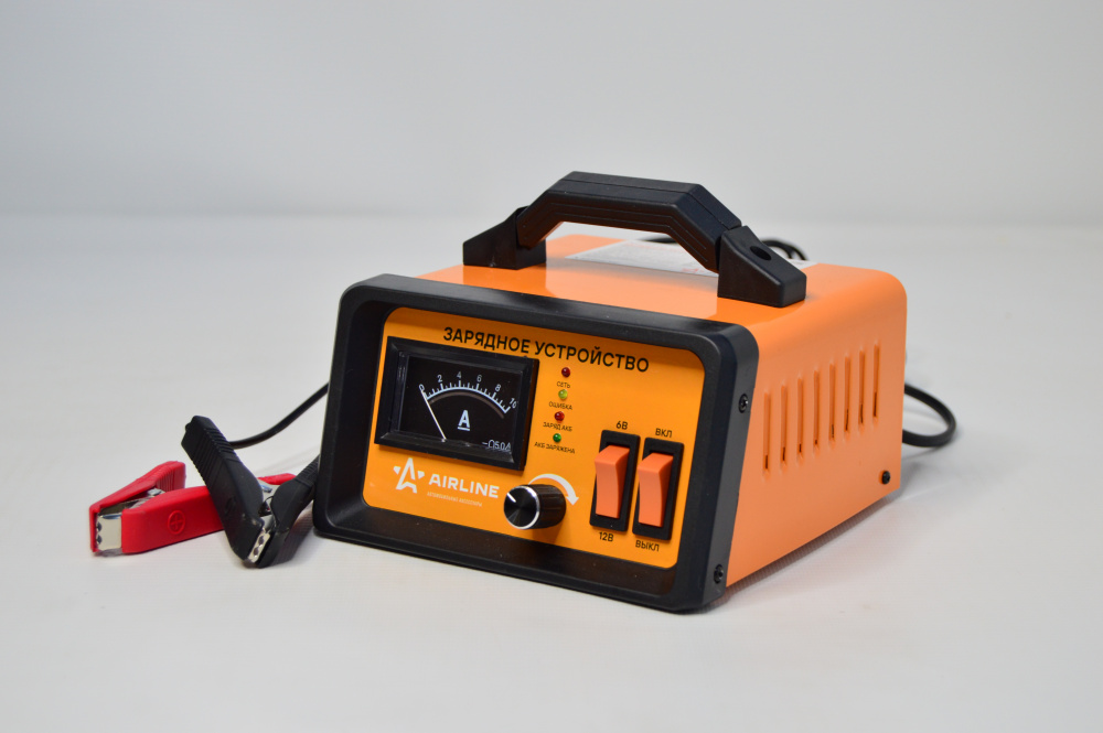 Зарядное устройство 0-10А 6В12В, амперметр, руч. регулировка зарядного тока, импульсное ACH-10A-07