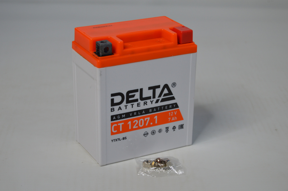 Аккумулятор DELTA Battery AGM 7Ah Обратная -/+ МОТО