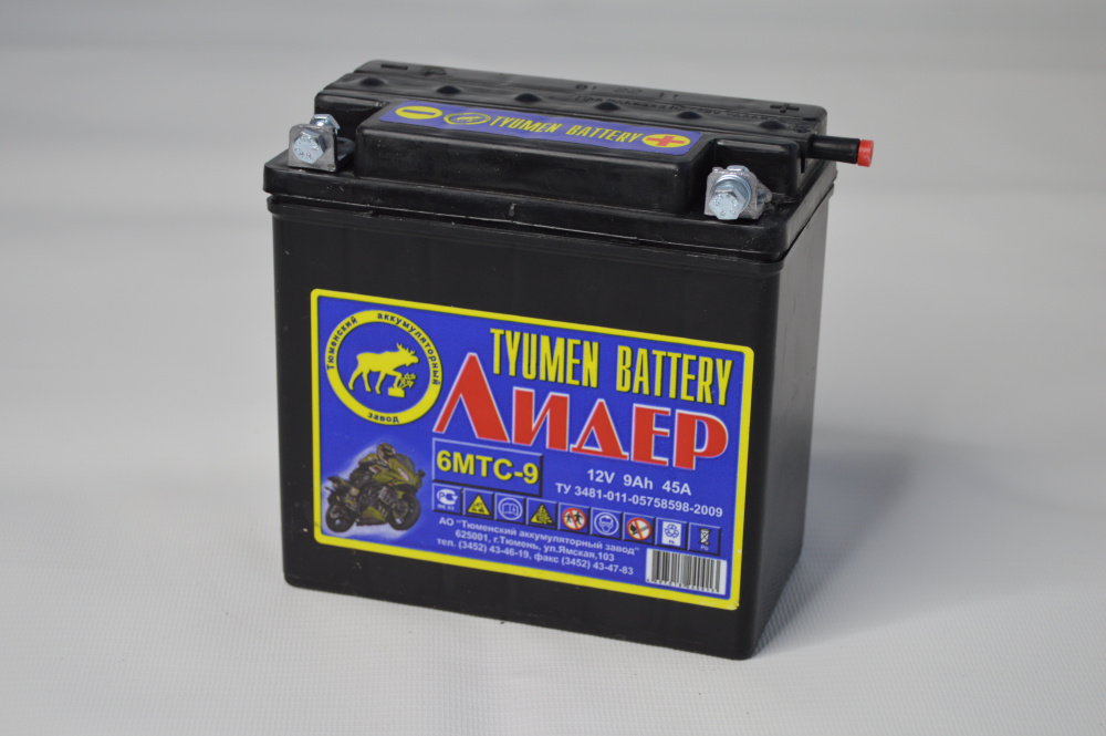 Аккумулятор TYUMEN Battery 6МТС-9 ЛИДЕР  9Ah 45А Обратная -/+ МОТО