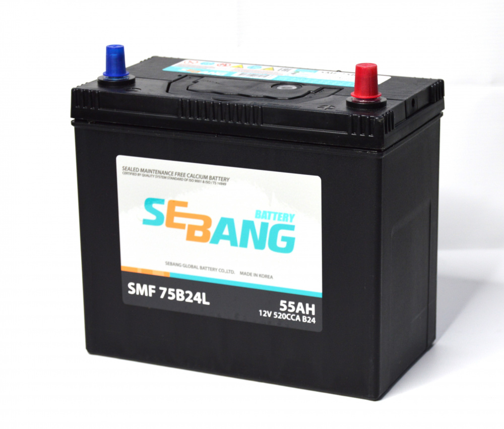 Аккумулятор SEBANG SMF 55Ah Обратная -/+ Азия (тонкие клеммы)