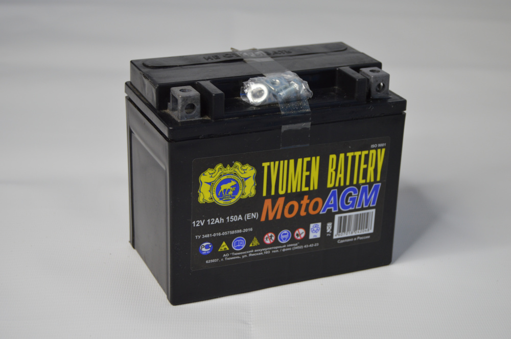 Аккумулятор TYUMEN Battery 6МТС-12 AGM 12Ah Прямая +/- МОТО