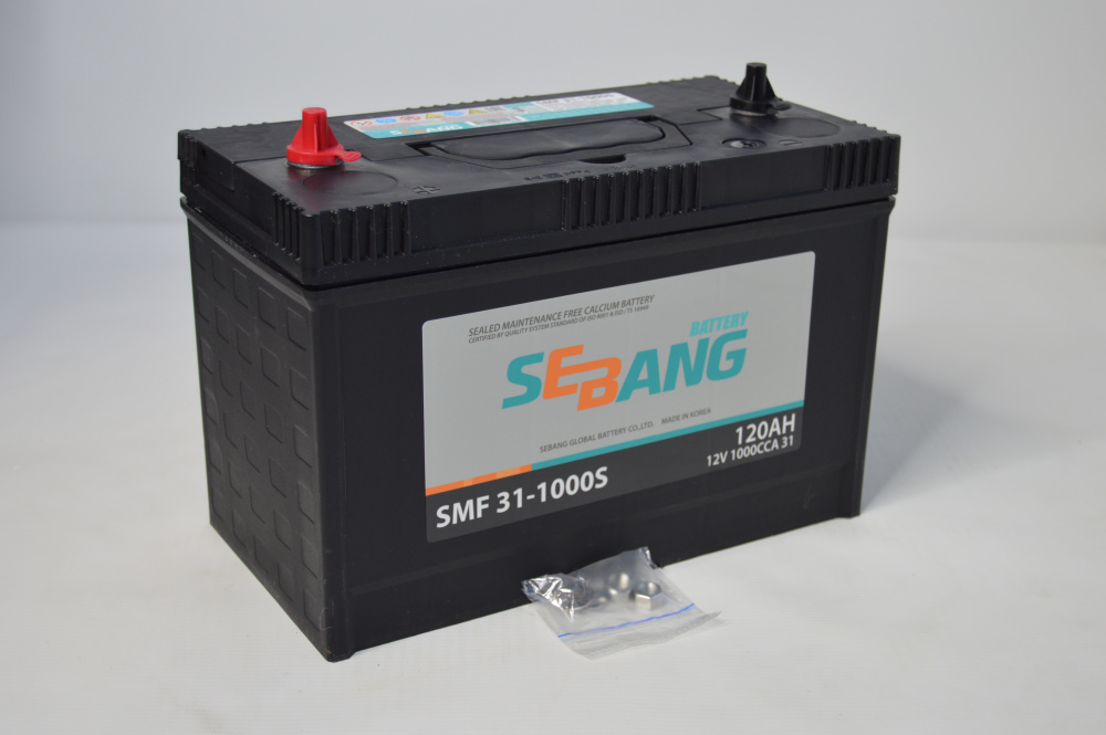 Аккумулятор SEBANG SMF 120Ah Прямая +/- клеммы резьбовые (Америка)