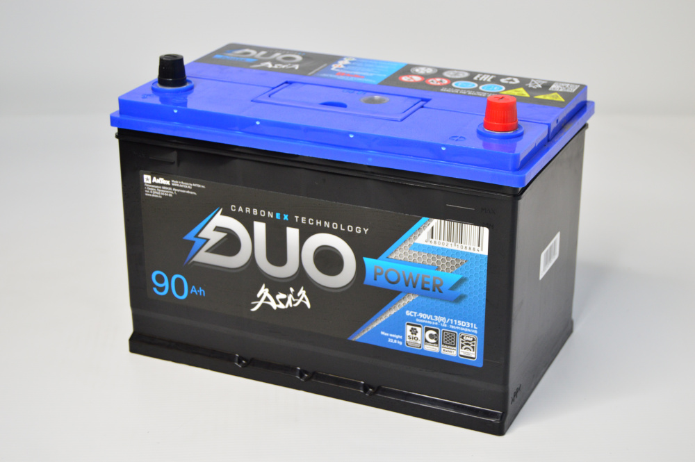 Аккумулятор DUO POWER Asia 90Ah Обратная -/+ Азия