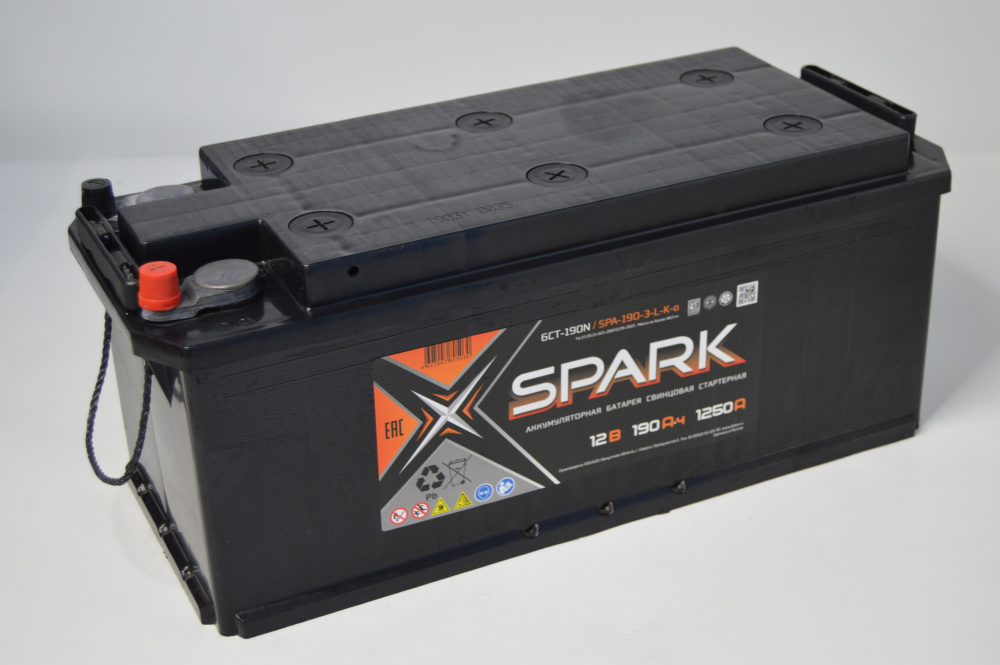 Аккумулятор SPARK 190Ah Прямая  -/+ (клемма конус)